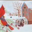 Two Cardinals in a Pine Tree